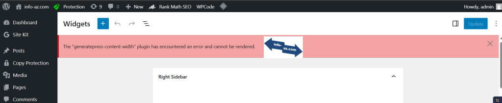 generatepress-content-width 에러 화면